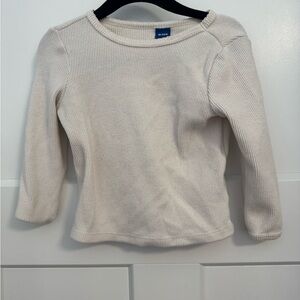 Old Navy Cream Long Sleeve Kids Tee